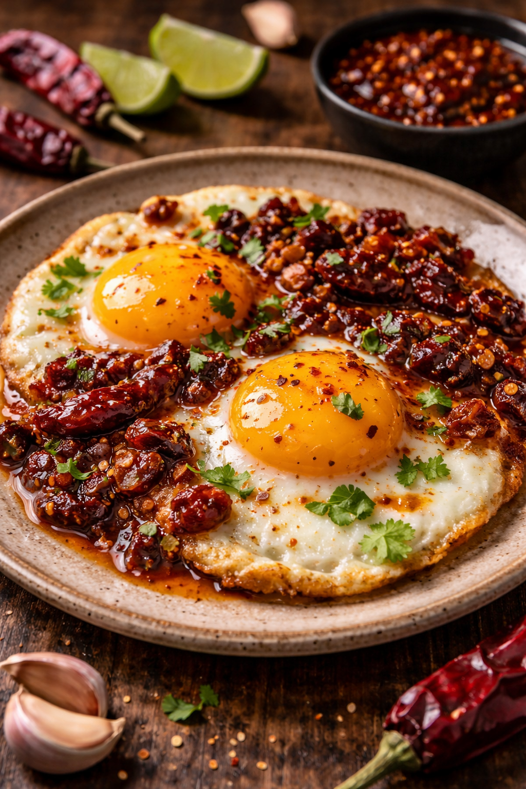 Huevos Rancheros (Mexikanische Spiegeleier mit Chilisauce)